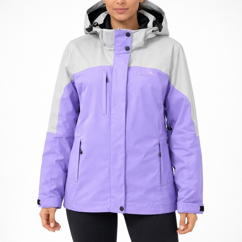Polar Edge Womens Purple Grey Ski Snowboard Jacket Parka Hood Winter Coat Small‎